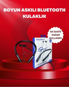 Resim KARAHANBEY Polygold PG-100 Bluetooth 5.0 Boyun Bantlı Kulaklık – 50 Saat Konuşma Süresi, Type-C Şarj 