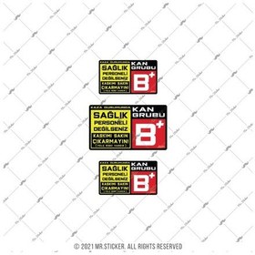 Resim Bt65 Kaskimi Cikarma Yazili B Rh Pozitif (+) Kan Grubu Etiketi 