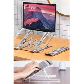 Resim Chermik Dizüstü Laptop Yükseltici Alüminyum Stand, Tek Beden, CHRMK12967, Gümüş, Erkek 