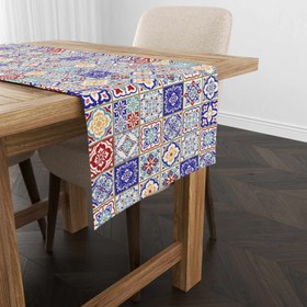 Resim Çini Desenli Runner Örtü 