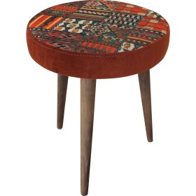 Resim Arasta Life Style Ece Kilim Tarçın Yuvarlak Puf Tabure 