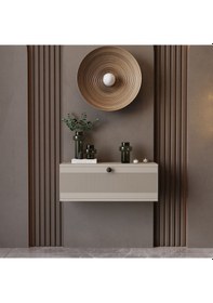 Resim Melura Home Melura Dresuar %100 Mdf Kapaklı Duvara Monte Kumtaşı 