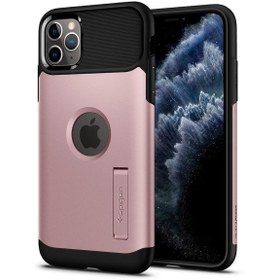 Resim Spigen iPhone 11 Pro Max ile Uyumlu Kılıf Slim Armor Rose Gold 