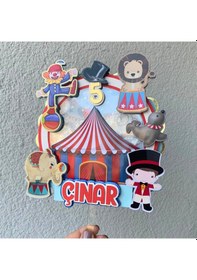 Resim Sirk Temalı İsme Özel Doğum Günü Pasta Parti Süsü Cake Topper 