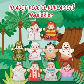 Resim Tox 10 Parça Meslekler El Kukla Set , Eğitici Oyuncak 