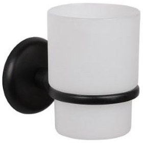 Resim Diş Fırçalık Yapışkanlı Montaj Gerektirmez Plastik Siyah 