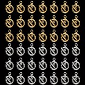 Resim 40 Adet 20mm Yuvarlak Otago Kilitleri, Beyaz K/KC Plastik Takı Bağlantı Elemanları, DIY Mücevher Kolye, Bilezikler ve Takı Malzemeleri için 