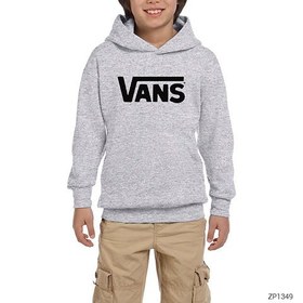 Resim Vans Gri Çocuk Kapşonlu Sweatshirt - 11-12 Yaş / Gri 