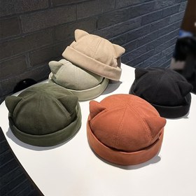 Resim Beyaz Kedi Kulaklı Beret Şapka - Kalın Sıcak Kışlık Bere, Düğme Benzeri Kapatma, Nefes Alabilir Rahat Fit, Günlük Kullanım - Sonbahar/Kış (Unisex, s,) - Kolay Bakım (Elde Yıkama/Kurutma) 