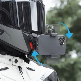 Resim Motosiklet Kaskı Çene Montajı Akıllı Telefon Fotoğrafçılığı için 