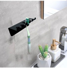 Resim Ardini Kendinden Yapışkanlı Ve Vidalı Diş Fırçalık Mat Siyah Mat Siyah 