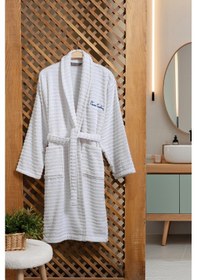 Resim Pierre Cardin Soft Bornoz Wave Beyaz Beyaz 