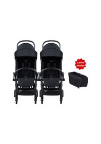Resim Bumprider Connect³ İkiz Bebek Arabası Black - Black & Yan Düzenleyici Çanta 