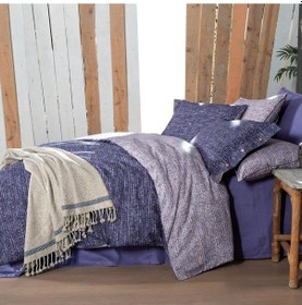 Resim Glamis King Size Battal Boy %100 Pamuk Flanel Pazen Nevresim Takımı Lila LILA 