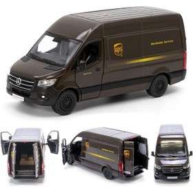 Resim tmtoysandmore Mercedes-Benz Orijinal UPS Kargo Van Minibüs 12.5 cm 1:48 Ölçekli 
