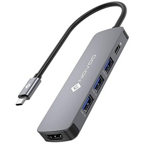 Resim Type-C to 3xUSB 3.0 4K HDMI PD 100W Dönüştürücü Adaptör 