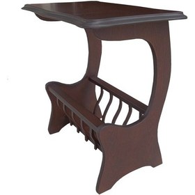 Resim Gazete Sehpa Model Kayın Mdf Torna İskelet Tabla Parlak Ceviz Boya Tutmalık Kutuda Sevk El Yapım 