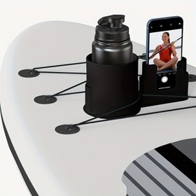 Resim Sürf Tahtası Paddle Board Aksesuarı - Evrensel İçecek ve Akıllı Telefon Tutucu Seti Su Sporları için, Dayanıklı PP Malzeme, 14+ Yaş için Uygundur (Mavi) 