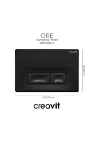 Resim Creavit Ore Mat Siyah Boyalı Kumanda Paneli GP3002.01 Mat Siyah 
