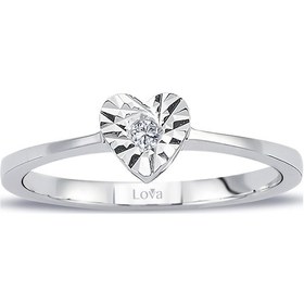Resim Lova 0,50 Karat Efektli Pırlanta Kalp Tektaş Yüzük - 1020431 