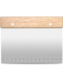 Resim Braventa Collection Promosyonca Metal Hamur Kazıyıcı, 14 cm Ölçekli, Ahşap Saplı 