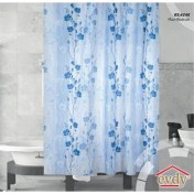 Resim Evdy Duş Perdesi 4246 Mavi Bodrum Çift Kanat 100 x 200 cm 