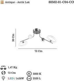 Resim Lucea Vusto 4 Lu Ledlı Eskıtme Plafonyer 3000k 
