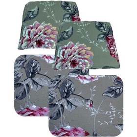 Resim Knsz minder seti 2 li mazlum yaprak gri kumaş oturma ve sırt tel sandalyesi minderi bir arada 