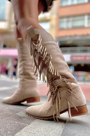 Resim SHOEBELLAS Barbara Nude Dallas Kadın Topuklu Çizme 