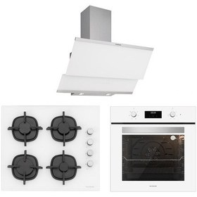 Resim Silverline BO6502W02 - CS5343W01 - 3420 Classy 60 Beyaz Cam Ankastre Set 