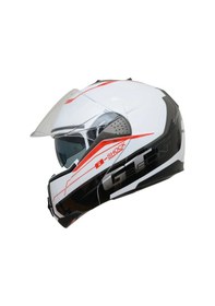 Resim Beon B700 B-Shock Çene Açılır Vizörlü Kask Beyaz - Kırmızı 