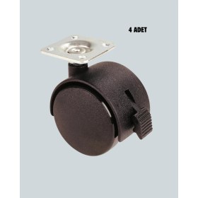 Resim Bucuks Mey Ithalat® Kilitli Mini Tekerlek Ayak 4 cm 4’lü Set 