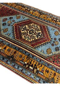 Resim El Dokuma Az Hatalı Yahyalı Halısı 107x198 Turkuaz Kök Boya Halı Turkuaz 