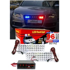 Resim Kırmızı Mavi Beyaz Flash Led 48 X 2 Led 