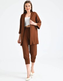 Resim VOLT CLOTHİNG Kadın Kapamasız Kimono Takım 