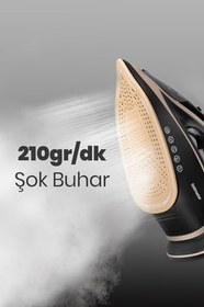 Resim Ultrajett 3200w Seramik Tab. Kireç Ve Damlama Önleme Sis. 3m Kablo Ve 210 Gr Etkili Şok Buharlı Ütü 