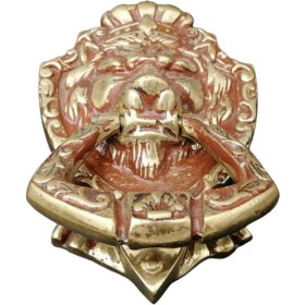 Resim Petinka Aslan Kapı Tokmağı Pirinç Döküm Dekoratif Kapı Taktağı ​ 