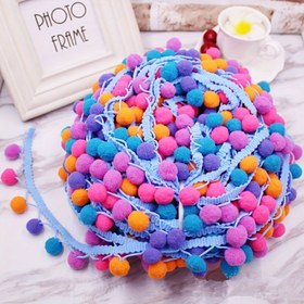 Resim 2 Yıldızlı Çok Renkli 15mm Pom Pom Trim Toplu Dantel, Polyester İnci Pompom Etek Bandı Kumaş, El Yapımı DIY El Sanatları Aksesuarları, DIY Projeleri ve Dekorasyonlar için Dikiş Dantel 