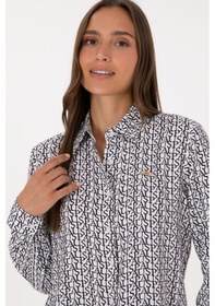 Resim U.s. Polo Assn. Kadın Beyaz Gömlek Desenli 50316415-vr013 Beyaz 