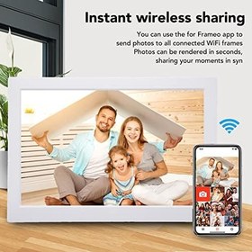 Resim WiFi Dijital Fotoğraf Çerçevesi, 1280 X 800 HD IPS Dokunmatik Ekranlı 10,1 İnç Akıllı Dijital Fotoğraf Çerçevesi, 16GB Bellek, Otomatik Döndürme, Duvara Monte Edilebilir, 