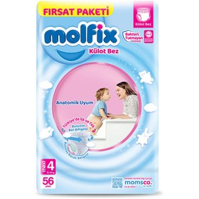 Resim Molfix 4 Numara Maxi 56'lı Külot Bez 