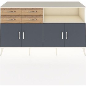 Resim Hyperion Konsol 4 Raflı 4 Çekmeceli 4 Kapaklı 176x44x99 Aytaşı-an Aytaşı-antrasit/çam 