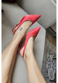 Resim 10 44 Topukla Kadın Arkası Açık Kadeh Topuklu Stiletto Abiye Ayakkabı Lacivert Saten 