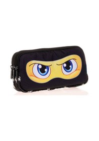 Resim Kids&love Üç Bölmeli Erkek Çocuk Kalem Çantası - Siyah Sarı Ninja Kalemlik 