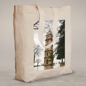 Resim Knitted Handle Canvas Bag - 1 