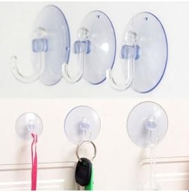 Resim Dünya Magnet 25 Adet Büyük Boy Askılı Vantuz, 3Cm Şeffaf Plastik Kancalı Öpücük Vantuz 