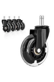 Resim Karr Gaming S-Wheels Motion RGB Aydınlatmalı Silikon Oyuncu Koltuğu Tekeri 75mm | Ofis Koltuk Tekeri | Sessiz 