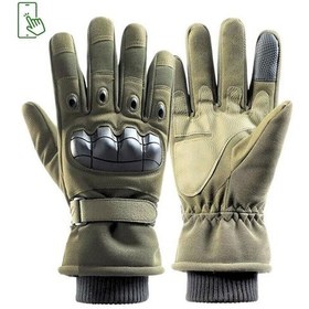 Resim Single Sword Rüzgar Soğuk Geçirmez Suya Dayanıklı Dokunmatik Eldiven Motosiklet Eldiveni 