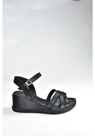 Resim Fox Shoes Siyah Kadın Dolgu Topuklu Ayakkabı K674305409 
