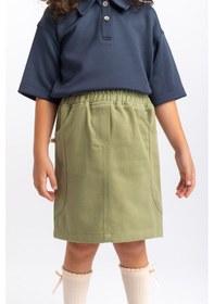 Resim Oliventhekid Gabardin Kız Çocuk Etek Yeşil Yeşil 